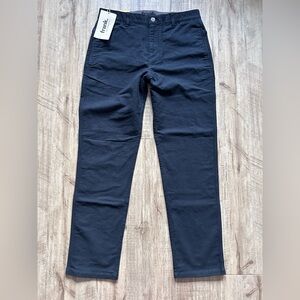 Frank soft cotton blend Black Straight-Leg classic Pants business office work